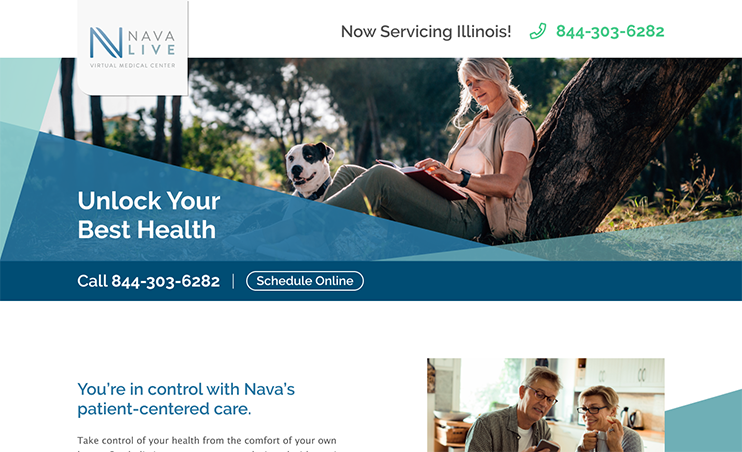 Nava Live Virtual Medical Center Landing Page