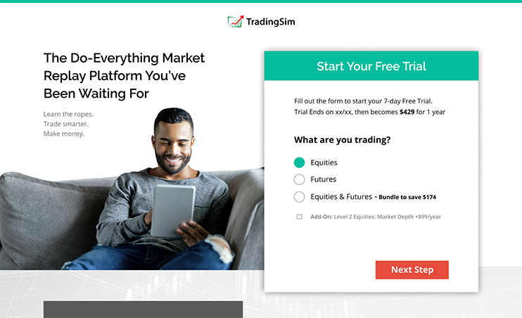 TradingSim Landing Page