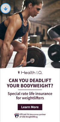 Healthy IQ lifting weights display ad example