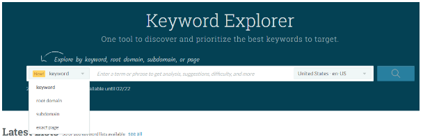 moz pro comparison keyword explorer and keyword research