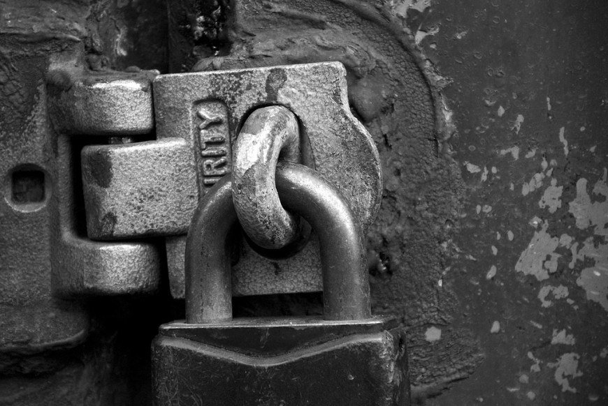 Lock symbolizing stored information issues