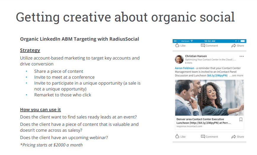 Creative organic social media for software industry