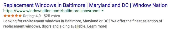 Rich Snippets SERP feature example