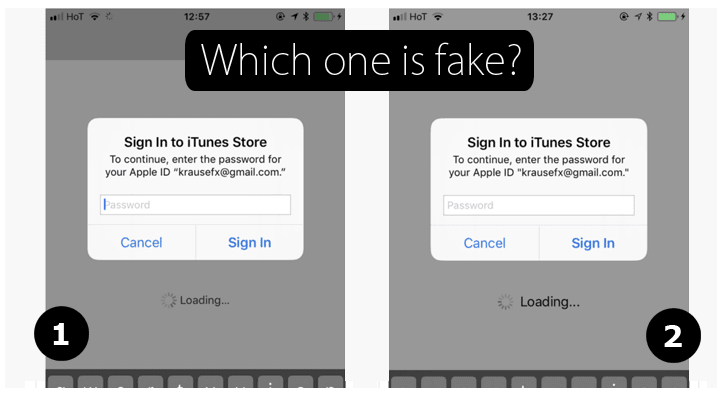 Apple Phishing Scam - Which one is fake?